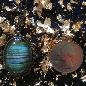 Blue Acrylic Pour Necklace